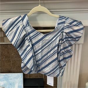 Koch Cecilia Top in Metallic Chambray Stripe  Size XS.  NWT